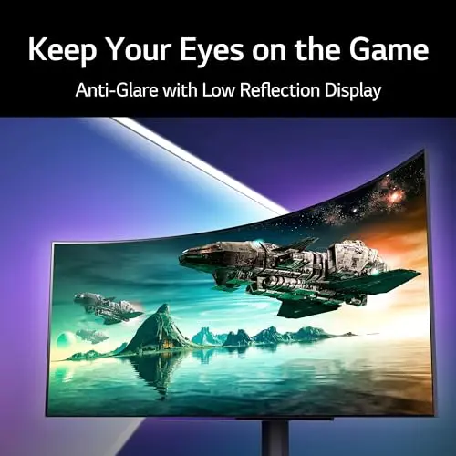 LG 45GR95QE-B Curved Ultragear Gaming Monitor 45-Inch (3440 x 1440) OLED Display, 240Hz Refresh Rate, 0.03ms GtG Response Time, NVIDIA G-SYNC Compatible, Contrast Ratio 1.5M:1, Black 6