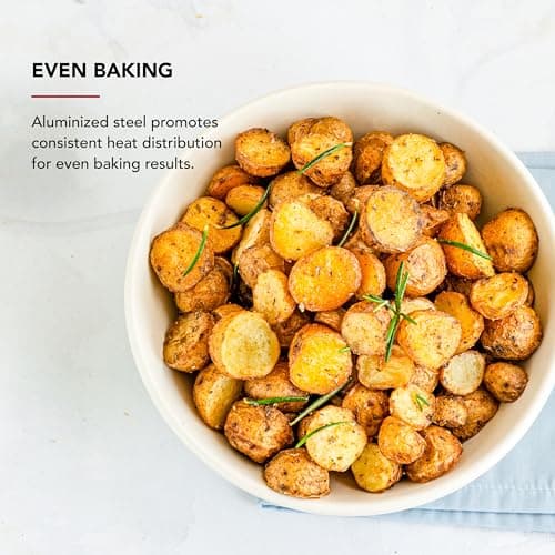 KitchenAid 9x13in Nonstick Aluminized Steel Baking Sheet, Contour Silver 6