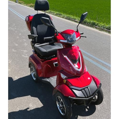Heavy Duty Electric Mobility Scooter: Adults Seniors 1000W All Terrain 4 Wheel Powered Scooter - 500lbs Capacity, Travel 25-32 Miles Range, 15mph Fast Speed w/Safety Belt/USB Charger/Basket/Cover 8