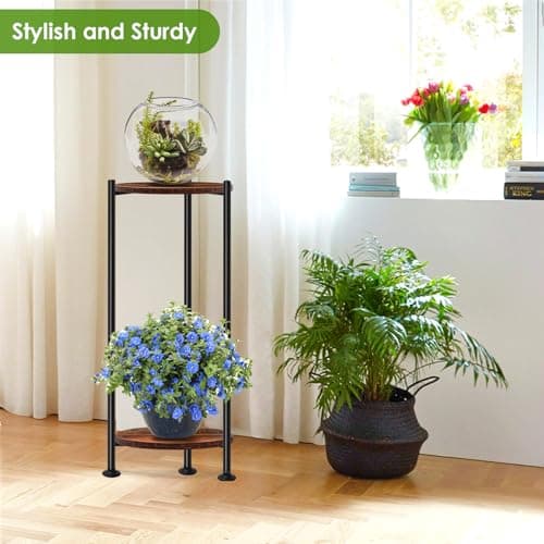 Lilybud--lily Plant Stand Indoor Outdoor, 30'' Tall Plant Stands for Indoor Plants, Heavy Duty Indoor Plant Shelf, 2 Tier Flower Stand for Living Room, Balcony, Deck 6