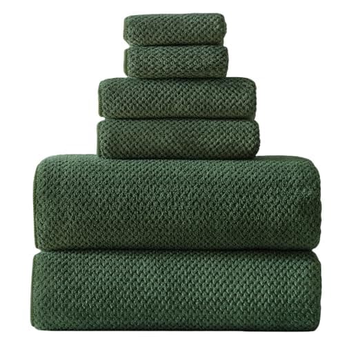 Akzpe 40x80 Inches Bath Sheets Towels for Adults Oversized Bath Towels Extra Large Luxury Super Soft Absorbent Quick Dry Microfiber (Olive Green,6PCS)