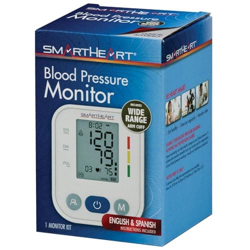 SmartHeart Blood Pressure Monitor | Wide Range Arm Cuff | 2-Person Memory | 198 Total Reading Storage | Excessive Movement Indicator | Easy to Use Automatic Inflation and Deflation 6