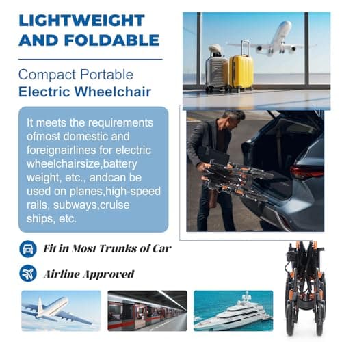 Electric Wheelchairs for Adults,Powerful All Terrain Electric Wheelchair,20" Widen Seat,Foldable Lightweight Power Wheelchair,Portable Motorized Wheelchair for Seniors Support 330lbs（with Warranty 9