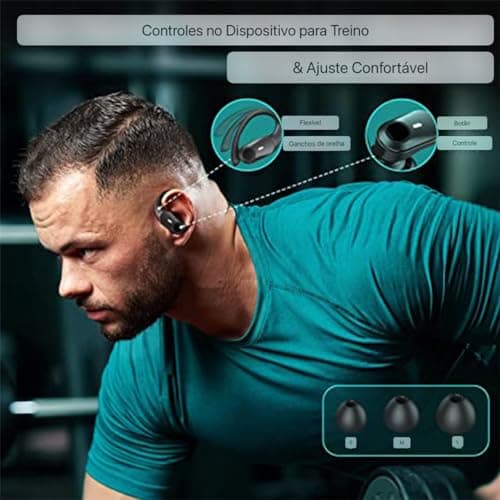 AGKG123 T59 Bluetooth Headphones Wireless Earbuds 72hrs Playtime Wireless Charging Case Digital Display Sports Ear Buds with Earhook Premium Deep Bass IPX7 Waterproof in-Ear Earphones Black 5