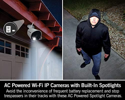 Night Owl AC Powered 1080p HD Wi-Fi IP Indoor/Outdoor Camera with 100 ft. of Night Vision, 2-Way Audio, Built-in Spotlight, Wide Viewing Angle and Free Remote Viewing App, 2-Pack 2