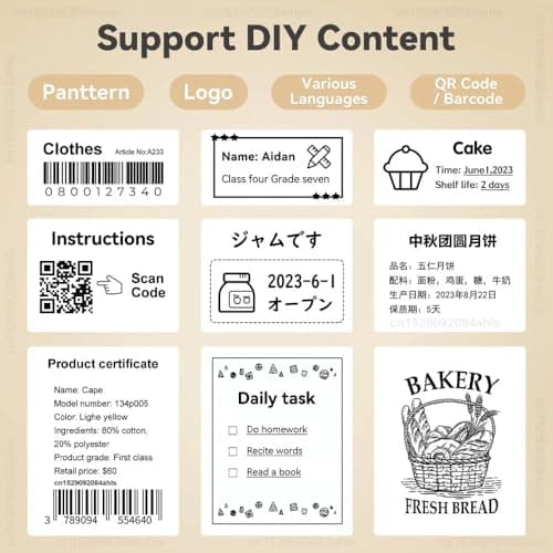 SIEAERDREWI Mini Label Printer Marklife P50 Portable Thermal Printer Self Adheisve Sticker Machine BIIuetuth Wirreless Label Maker No Ink 6