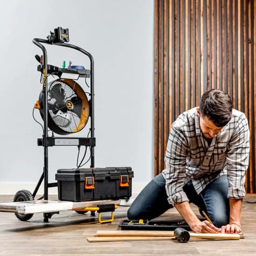 Mule 52000-01 300 lbs. Capacity Hand Truck 5-in-1 Mobile Workshop with Integrated 3-Speed Fan and LED Light 2