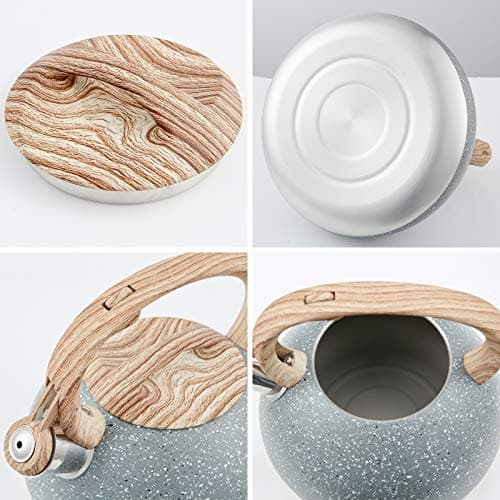 s-p Whistling Tea Kettle Stainless Steel Teapot,Teakettle for Stovetop Induction Stove Top,Fast Boiling Heat Water Tea Pot 2.2 Quart(Gray) 7