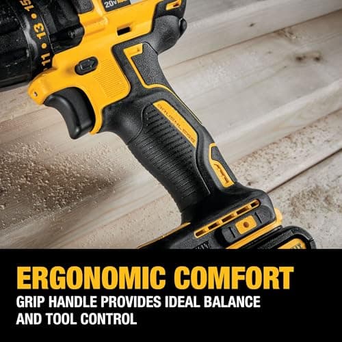 DEWALT 20V MAX Cordless Drill Driver Set, Electric Drill, Brushless 1/2 In 2 Speed, 2.0 Ah Battery and Charger Included, LED Light (DCD777D1) 5