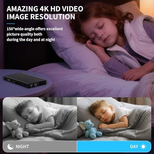 JUSTSTONE Wireless WiFi Battery Camera with 128GB, Smallest Portable Vdeo HD1080P Security Camera,Baby Monitor with Night Vision,Motion Detection,Storage,Remote Viewing for Security with APP 6