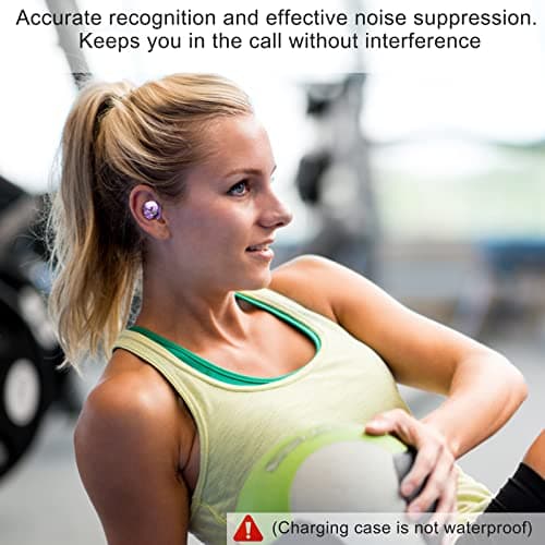 ELOVEN Wireless Earbuds Deep Bass Stereo Sound Bluetooth Earbuds 120H True Wireless Headphones with Ear Caps (S/M/L) for Samsung S26/S25/S24/S23/S22 Ultra Z Flip 5/4/3/Fold 5/4 iPhone 17/16/15 Purple 6