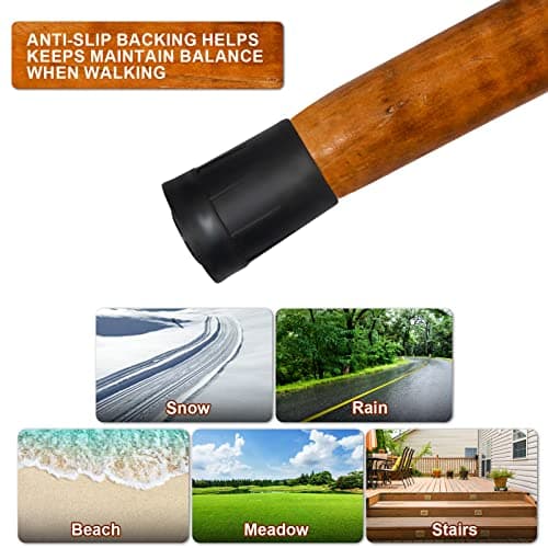 Kodera Wooden Cane, Walking Cane for Men and Women, Walking Sticks Wood for Men for Hiking, Wooden Walking Sticks for Hiking, Ergonomic Wood Walking Sticks for Seniors, 48 Inch 6