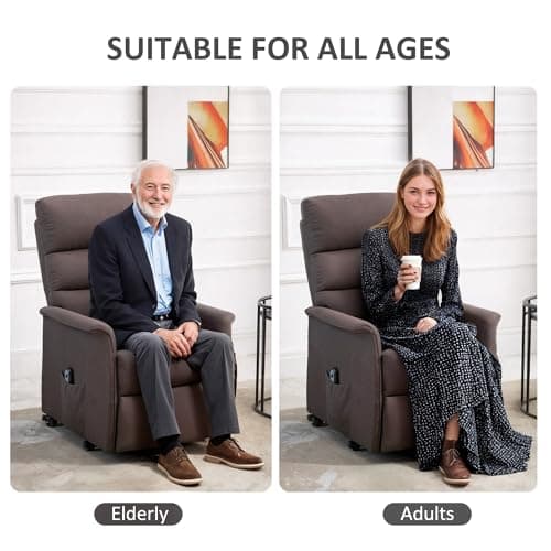 HOMCOM Power Lift Recliner Chair for Elderly, Easy Assembly, Fabric Lift Chair for Adults, Recliner Sofa with Remote Control, Side Pockets for Living Room, Brown 8