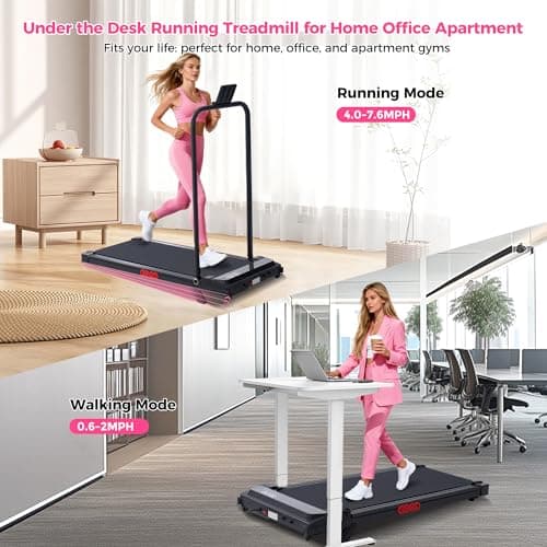 Walking Pad with Handle Bar and Incline, 3.0HP Electric Portable Small Treadmills with Incline for Home Small Spaces, 0.6-7.6MPH Compact Walking Pads Treadmill with Handles, 350LBS 7