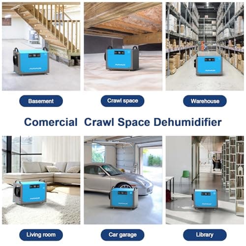 AVAHUM Crawl Space Dehumidifier 113 PPD, Energy Star Commercial Dehumidifiers for Basement with Drain Hose, Industrial Water Damage Unit, Portable, Grow house,Whole House,Auto Defrost 6