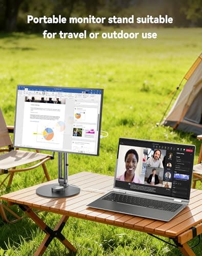 Jakeko Magnetic Portable Monitor Stand 15.6" - up to 16" 18.5" 22 inch Tablet Holder for iPad VESA Mount 75mm for Desk Adjustable Foldable 360° Swivel 7