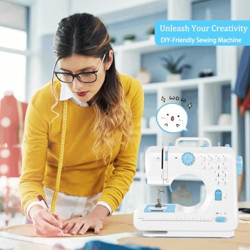 Sewing Machine for Beginners, mini Electric Sewing Machine with Dual Speed, 12 Built-in Stitches, Foot Pedal and 42-Piece Sewing Kit for Home DIY Projects 7