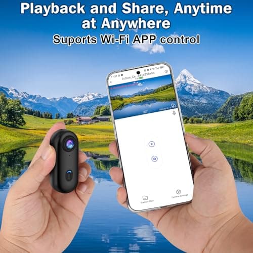 i3 4K Thumb Action Camera, Tiny Size, Mount Anywhere, Small Body Camera with Spring Clip, Portable Vlogging, Hands-Free POV Recording, Helmet Cam for Cycling, Motorcycle (64G-Card, Black) 8