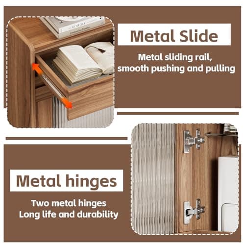 PAKASEPT Mobile Robot Vacuum Storage Cabinet Side Table, Multi Tier End Cabinet with Wheels for Living Room Kitchen 6