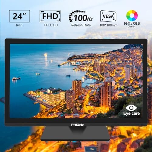 FYHXele 24 Inch Touchscreen Monitor, IPS FHD 1080P Touch PC Display, 100Hz, LED Backlit Multi-Touch Monitor, VESA, HDMI & VGA & USB Computer Touch Screen for Gaming, Business, Warehouse, Bar, Gym 5