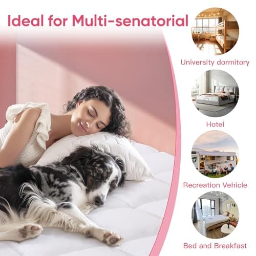 BedsPick Mattress Topper Twin XL - College Dorm 1000GSM Thick Mattress Pad for Back Pain Relief,Pillow top Extra Long Twin Bed Topper,Soft Cooling Mattress Cover Protector,8-21 inch Deep Pocket 7