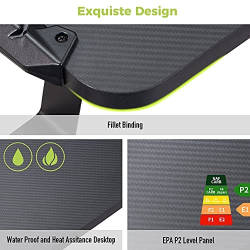 EUREKA ERGONOMIC 65 inch Electric Height Adjustable Gaming Desk Standing Desk, Large Computer Table with RGB LED Lights and Extended Gaming Mouse mat for Gaming and Home Office,Black 9