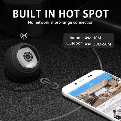 Enzemit Mini Security Camera, A9 Mini Camera, 1080P HD WiFi Home Indoor Outdoor Camera for Baby/Pet/Nanny, IP Camera Remote Viewing for Security with iOS,Android Phone APP 9