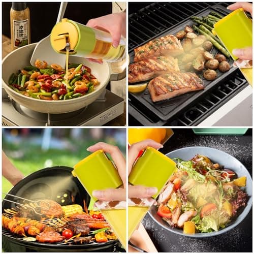 MKHS 2 pcs 10oz Olive Oil Dispenser - 2 in 1 Oil Dispenser and Oil Sprayer - 300ml Oil Bottle Sprayer for Cooking, Kitchen, Salad 5
