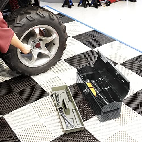 Torin ATB202B 19" Portable Steel Tool Box Hip Roof Style Storage Organizer with Metal Latch Closure and Removable Storage Tray, Black 5