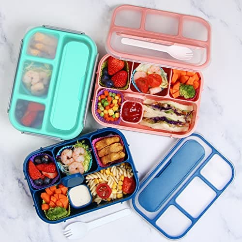 MaMix Bento Box Adult, Lunch Box Kids, Lunch Containers for Adults/Kids/Students,1300ML-4 Compartment Bento Box (blue) 6