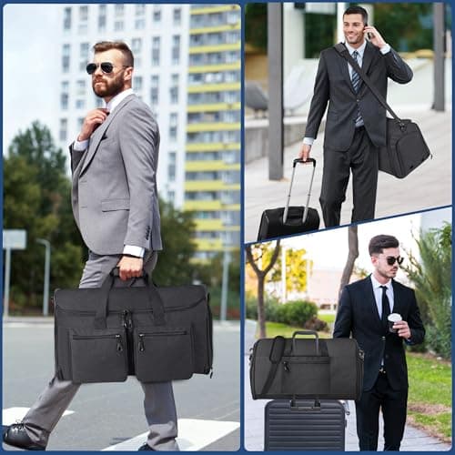 HILOMON Convertible Duffle Bags for Travel Carry On Suit Duffle Bags with Shoulder Strap 2 in 1 Hanging Garment Duffle Bag for Men Women 7