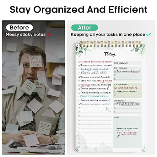 Taja To Do List Notepad - To Do List Notebook for Work with 52 Sheets, 9.8" x 6.5", Undated Daily Planner Perfect for Daily Tasks and Goal Setting, Notepad Suitable for Office, Home & School - Nature 5