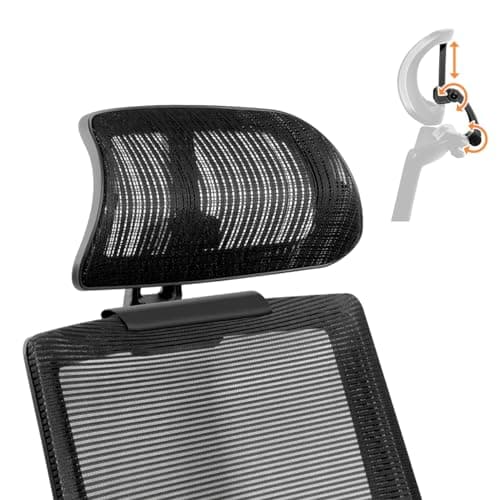 The Office Chair Headrest Attachment, Can Adjust The Height, Inclination, and Distance Between The Front and Back.Mesh Headrest is Suitable for Ergonomic Office Chairs(Black)