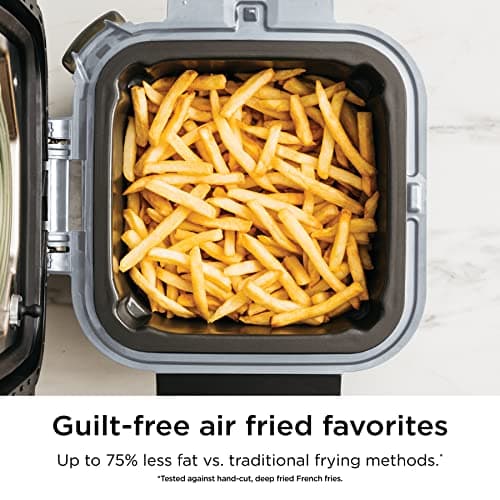 Rapid Cooker Air Fryer 6-qt. Capacity 10-in-1 Functionality Meal Maker Sea Salt Gray Grey Stainless Steel 12