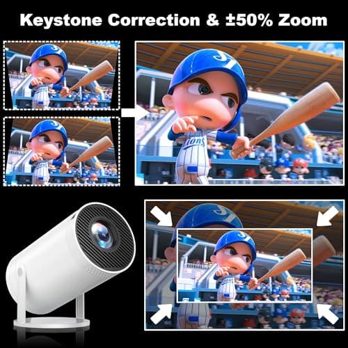 Mini Projector, Native 1080P Portable Projector with Carrying Case, 4K Support, 270°Rotatable Outdoor Movie Proyector, Home Theater Projector Compatible with Phone/TV Stick/Laptop/PS4/HDMI/USB 5