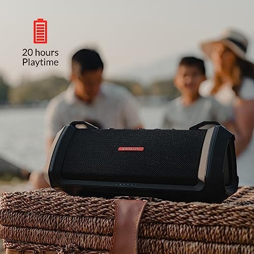 AIWA Exos-3 Waterproof Bluetooth Speaker, 60W Peak Power, 20-Hour Playtime, Stereo Sound, USB-C Charging, IPX7 Waterproof, Wireless Pairing, Perfect for Outdoor Adventures 6