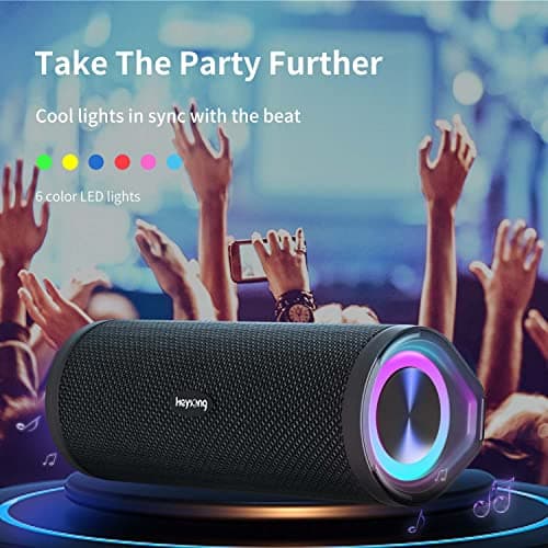 HEYSONG Portable Bluetooth Speaker, Wireless Outdoor Speakers, IPX7 Waterproof, 40H Playtime, TF Card, Loud Stereo Sound for Beach, Boat, Pool, Camping, Bike, Shower, Gifts for Men 7