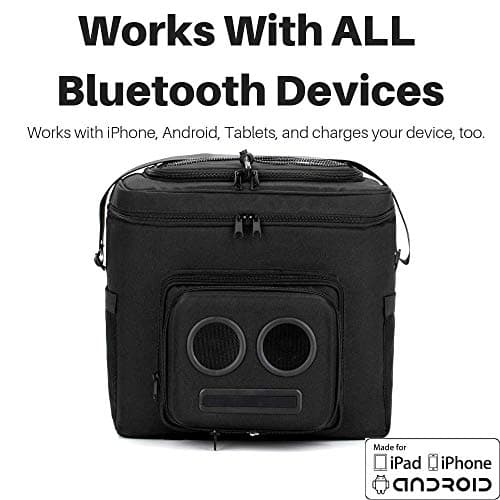 The #1 Cooler with Speakers on Amazon. 20-Watt Bluetooth Speakers for Parties/Festivals/Boat/Beach. Rechargeable, Works with iPhone & Android (Black) 5