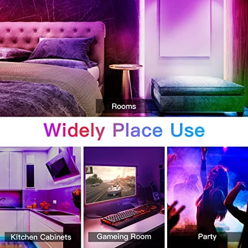 ZXMEAN Led Lights for Bedroom 50ft LED Strip Lights Music Sync Color Changing with Remote and App Control RGB LED Strip, LED Lights for Room Decor Home Party Decoration (2 Rolls of 25ft) 7