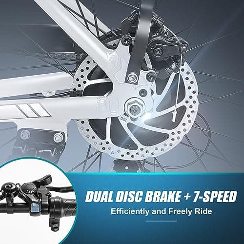 ANCHEER Electric Bike for Adults, 48V 500Wh EBike, UP to 60 Miles, Removable Battery, Fast-Charge, 26" Commuter Electric Bicycles, 7-Speed, LCD Digital Display, Suspension Fork, Cruise Control, UL2849 6