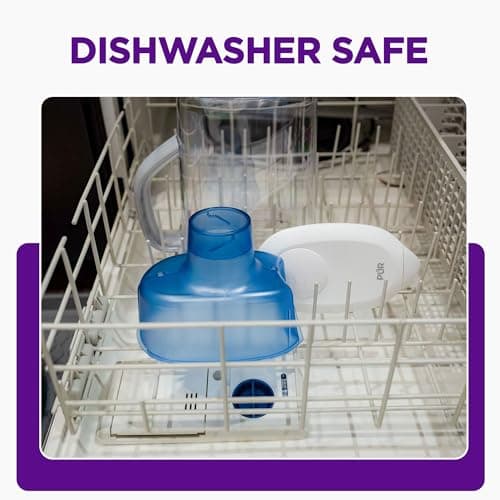 PUR 7-Cup Water Filter Pitcher, Cleaner, Great-Tasting Water, Dishwasher Safe, Powerful, Faster Filtration, LockFit Cap Design - White 7