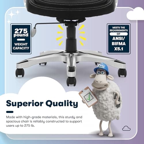 Serta Amplify Executive Office Chair with Faux Leather and Mesh, Adjustable Ergonomic Comfy Seat with Lumbar Support, Modern Computer DeskChairs, Swivel Rolling Wheels, Black 11