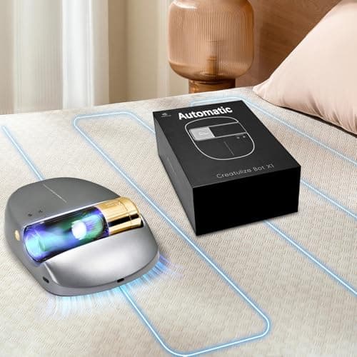 CREATULIZE 3 in 1 Cordless Robot Bed Vacuum Cleaner with 270nm UV Light - Smart Navigation, 14AW Strong Suction & Edge Detection Technology for Mattress, Sofa, Carpet