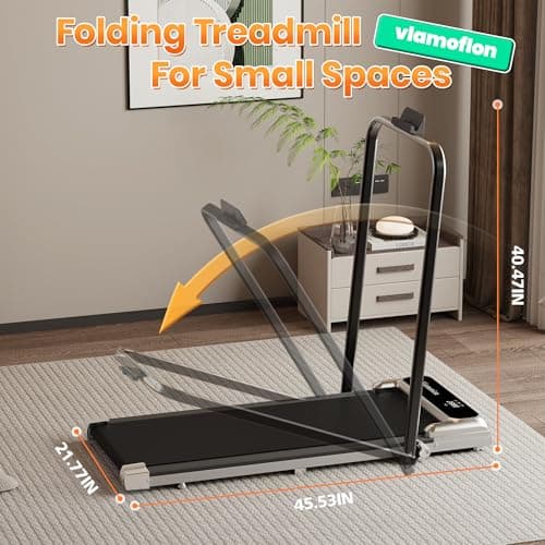 Viamotion Walking Pad with Handle Bar, Treadmills for Home and Office,2.5HP Under Desk Treadmills with Rermote Control &LED Display,265 lbs 5