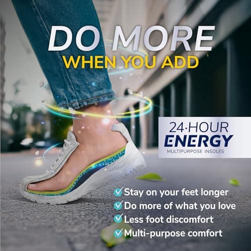 Dr. Scholl's® 24-Hour Energy Multipurpose Insoles, Returns Energy with Every Step, Relieves Foot Pressure & Tired Achy Feet, Memory Foam & Gel Insert, Women's Shoe Size 6-10, 1 Pair 5