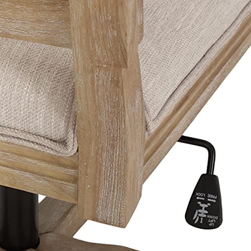 Sandine Upholstered Swivel Office Chair - Beige/Natural 6