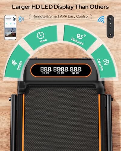 Walking Pad with 10% Incline & Handle Bar, Low Noise Walking Pad Treadmill for Home Small, Upgrade 3.5HP Treadmill with Incline, 4 in 1 Portable Compact Walking Pad with Incline/APP 350lbs 4