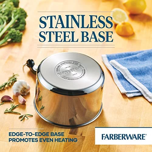 Farberware Classic Stainless Steel 2-Quart Mirror Satin Covered Saucepan, Silver 7