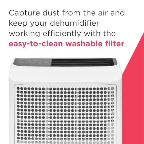Frigidaire 60-Pint Portable Dehumidifier with Built-In Pump for Large Rooms & Basements, Custom Humidity Control, Auto Shut Off, White 10