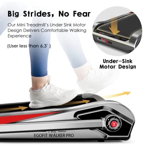 Egofit Walker Plus M1T Smallest 2in1 Folding Under Desk Treadmill with Incline for Home&Office with APP & Remote Control for Walking&Jogging 5